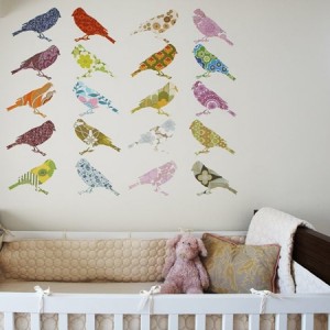 These birds are created using vintage wallpaper! Isn't that clever?