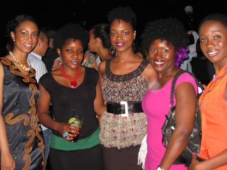Kibonen Nfi (right) and friends, some wearing her KiRette Couture line